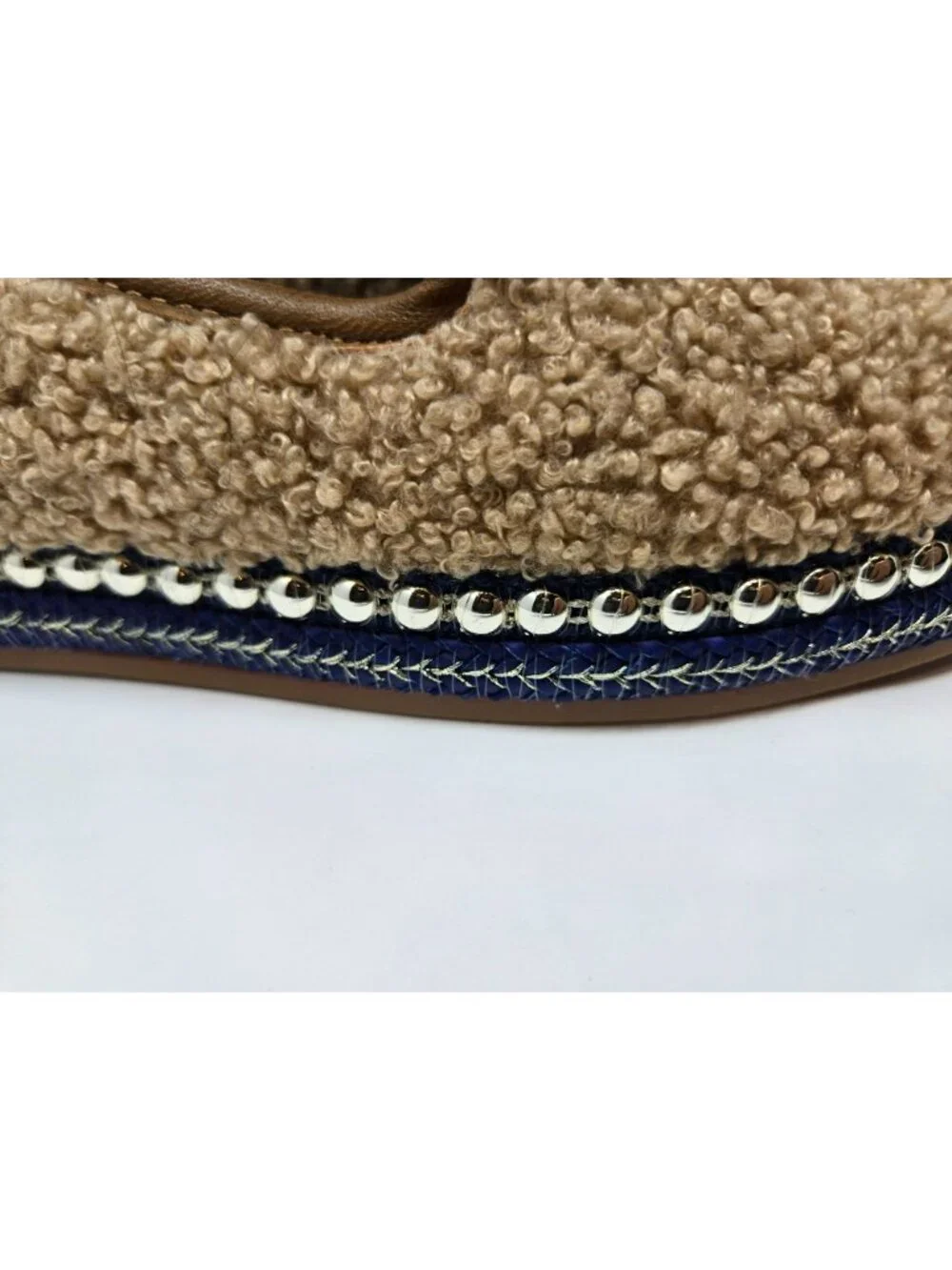 Chelsea & Violet Sherpa Slip-On Espadrille Latte Flats Size 6 NWB